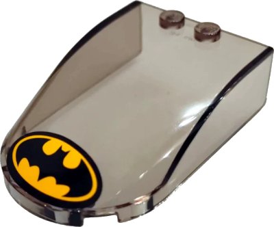 LEGO onderdeel Windscreen 6 x 4 x 1 1/3 Canopy Straight Sides with Batman Logo Pattern (Sticker) - Set 76054 (18973pb10)