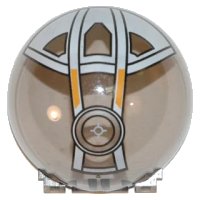 LEGO part Windscreen 6 x 6 x 3 Canopy Half Sphere with Hinge and Set 7163 Pattern 30083pb01