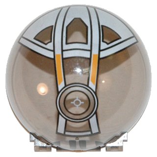 LEGO onderdeel Windscreen 6 x 6 x 3 Canopy Half Sphere with Hinge and Set 7163 Pattern (30083pb01)