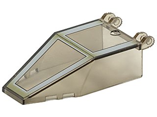 LEGO part Windscreen 7 x 4 x 1 2/3 with Locking Dual 2 Fingers, 9 Teeth with SW Pattern (30372p79)