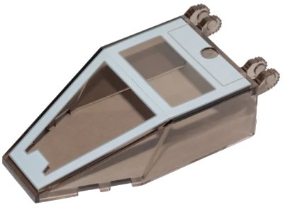 LEGO onderdeel Windscreen 7 x 4 x 1 2/3 with Locking Dual 2 Fingers, 9 Teeth with Light Bluish Gray SW Snowspeeder Pattern (30372pb08)