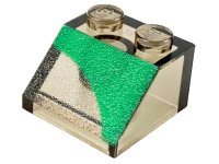 LEGO onderdeel Slope 45 2 x 2 with Green Inverse Curve Pattern Model Left Side 3039px17