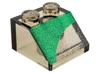 LEGO onderdeel Slope 45 2 x 2 with Green Inverse Curve Pattern Model Right Side 3039px18