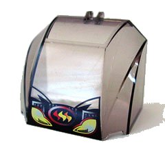 LEGO part Windscreen 4 x 6 x 4 Canopy with Hinge and Flames Headlights Pattern (30633px3)