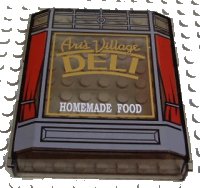 LEGO part Panel 2 x 8 x 8 with Ari's Village Deli Pattern 30650pb05