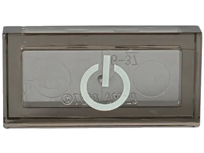 LEGO onderdeel Tile 1 x 2 with Power Button on Transparent Background Pattern (Sticker) - Set 60052 (3069pb0323)