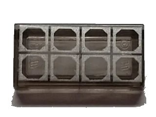 LEGO onderdeel Tile 1 x 2 with 8 Silver Octagon Outlines Pattern (3069pb0551)