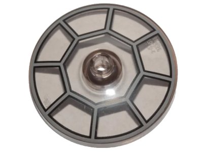 LEGO onderdeel Dish 4 x 4 Inverted (Radar) with Open Stud with Radial Jedi Starfighter / TIE Cockpit Pattern (35394pb001)