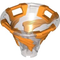 LEGO onderdeel Tornado with Bar Handles on Top Edge with Molded Orange Spiral Pattern (40923pb04)