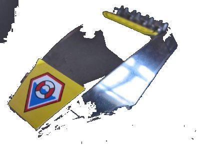 LEGO onderdeel Windscreen 10 x 6 x 2 Curved with Coast Guard Logo and Bolts Pattern (Stickers) - Set 7044 (45705pb014)