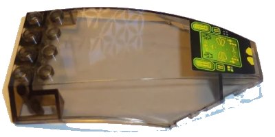 LEGO onderdeel Windscreen 10 x 6 x 2 Curved with Lime Cockpit Screen Pattern (Sticker) - Set 8108 (45705pb024)
