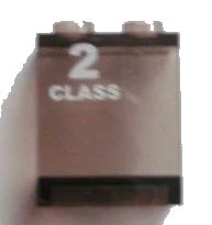 LEGO onderdeel Panel 1 x 2 x 2 - Hollow Studs with White '2 CLASS' Left Pattern (Sticker) - Set 7897 (4864bpb036L)