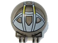 LEGO onderdeel Windscreen 6 x 6 x 3 Canopy Half Sphere with Dual 2 Fingers with SW Republic Attack Gunship Pattern (50747pb02)