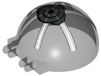 LEGO onderdeel Windscreen 6 x 6 x 3 Canopy Half Sphere with Dual 2 Fingers with SW Republic Gunship Pattern (50747pb09)