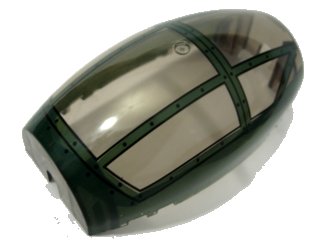 LEGO onderdeel Windscreen 10 x 6 x 3 Bubble Canopy Double Tapered with Dark Green Cockpit Cover Pattern (50986pb002)