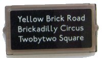 LEGO part Glass for Window 1 x 2 x 3 with 'Yellow Brick Road', 'Brickadilly Circus' and 'Twobytwo Square' Pattern (Sticker) - Set 10258 60602pb11