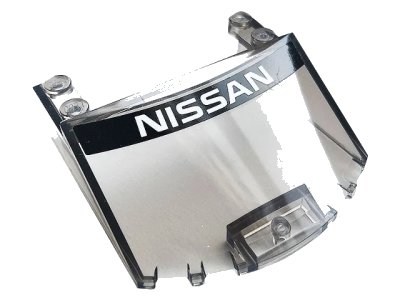 LEGO onderdeel Windscreen 6 x 6 x 1 2/3 with White 'NISSAN' on Black Background Pattern (Sticker) - Set 76896 (65632pb02)