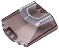 LEGO part Windscreen 6 x 6 x 1 1/3 Straight Sides with Light Bluish Gray Roof with White Stripes Pattern 65633pb03
