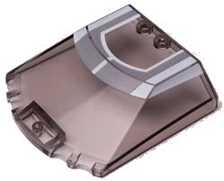LEGO part Windscreen 6 x 6 x 1 1/3 Straight Sides with Light Bluish Gray Roof with White Stripes Pattern (65633pb03)