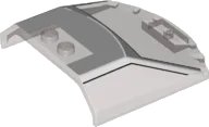 LEGO onderdeel Windscreen 6 x 6 x 1 1/3 Straight Sides with White Lamborghini Countach Roof Pattern (65633pb07)