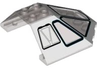 LEGO part Windscreen 6 x 6 x 2 Canopy with Five Windows and Two Hatches Pattern 87606pb05