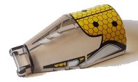 LEGO part Windscreen 6 x 4 x 2 Round with Bar Handle with Yellow Honeycomb with Black Hexagons Pattern 92279pb012