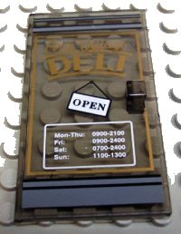 LEGO onderdeel Door 1 x 4 1/2 x 6 with Ari's Village Deli Pattern bb0003pb02