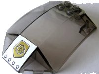 LEGO part Windscreen 8 x 6 x 2 Curved with World City Gold Police Badge Pattern (Sticker) - Set 7031 x224pb007