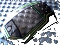 LEGO part Windscreen 8 x 6 x 2 Curved with Lime and Green RC Racer Pattern x224px6