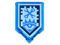 LEGO part Tile, Modified 2 x 3 Pentagonal with Nexo Power Shield Pattern - Mech Master 22385pb013