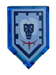 LEGO onderdeel Tile, Modified 2 x 3 Pentagonal with Nexo Power Shield Pattern - Ticking Baboon 22385pb112