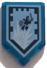 LEGO onderdeel Tile, Modified 2 x 3 Pentagonal with Nexo Power Shield Pattern - Jumperman (22385pb125)