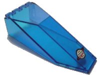 LEGO part Windscreen 10 x 4 x 2 1/3 Canopy with Alpha Team White Grid with Red Ring Pattern (Sticker) - Set 6773 2507pb08