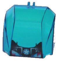 LEGO part Windscreen 4 x 6 x 4 Canopy with Hinge and White Star and Vents Pattern 30633px2