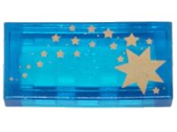 LEGO part Tile 1 x 2 with Gold Stars Pattern 3069px39