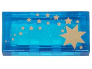 LEGO onderdeel Tile 1 x 2 with Gold Stars Pattern (3069px39)