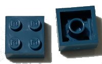 LEGO part Modulex, Brick 2 x 2 (M on studs) Mx1122M