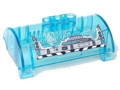 LEGO onderdeel Cylinder Half 3 x 5 x 8 with Pin Holes with Scratches, Mechanical Frame and 'LOCK' Pattern (Sticker) - Set 44017 (15361pb004)