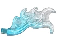 LEGO onderdeel Golving Afgeronde Gebogen Vleugel met Staafuiteinde (Vlam) met Gemarmerd Glitter Trans-Helder Patroon 18394pb02