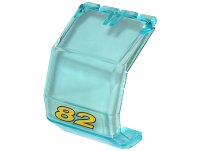 LEGO part Windschutzscheibe 4 x 4 x 4 1/3 Hubschrauber mit gelber Nummer 82 Muster (Aufkleber) - Set 8210 2483pb02