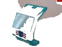LEGO onderdeel Windscreen 4 x 4 x 4 1/3 Helicopter with Coast Guard Logo Pattern (Sticker) - Set 6342 2483pb05