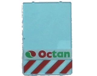 LEGO onderdeel Glass for Window 1 x 4 x 5 with Octan Logo and Red Danger Stripes Pattern (2494px8)