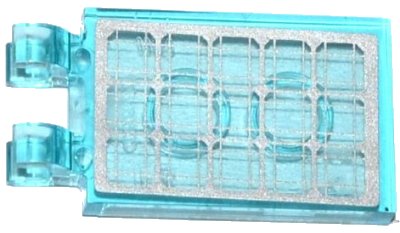 LEGO part Tile, Modified 2 x 3 with 2 Open O Clips with Silver Solar Panel Pattern (Sticker) - Sets 60036 / 60078 / 60080 (30350bpb032)