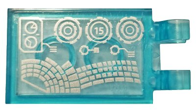 LEGO onderdeel Tegel, Gewijzigd 2 x 3 met 2 Clips met Toetsenbord en Afbeeldingen met Nummer 15 Patroon (Sticker) - Set 76125 (30350bpb093)