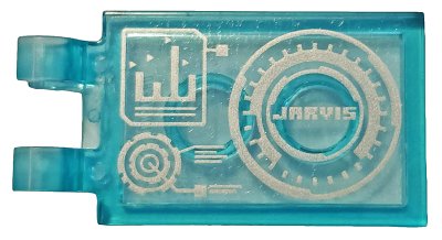LEGO onderdeel Tegel, Gewijzigd 2 x 3 met 2 Clips met Afbeeldingen en 'JARVIS' Interface Patroon (Sticker) - Set 76125 (30350bpb095)