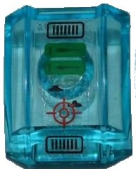 LEGO part Slope, Curved 2 x 2 Lip with Grilles and Target Pattern (Sticker) - Set 7050 30602pb057