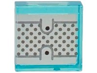 LEGO part Platte 1 x 1 mit schwarzen und dunkelblaugrau Punkten und Linien auf silbernem Hintergrund-Muster 3070pb390