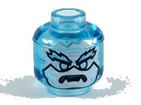 LEGO onderdeel Minifigure, Head Alien White Face, Medium Azure Eyebrows, and Lower Fangs Pattern - Hollow Stud 3626pb2434