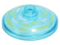 LEGO part Dish 3 x 3 Inverted (Radar) with White and Bright Light Yellow Brushstrokes Pattern 43898pb011