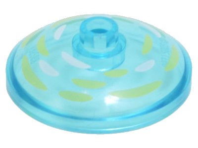 LEGO part Dish 3 x 3 Inverted (Radar) with White and Bright Light Yellow Brushstrokes Pattern (43898pb011)